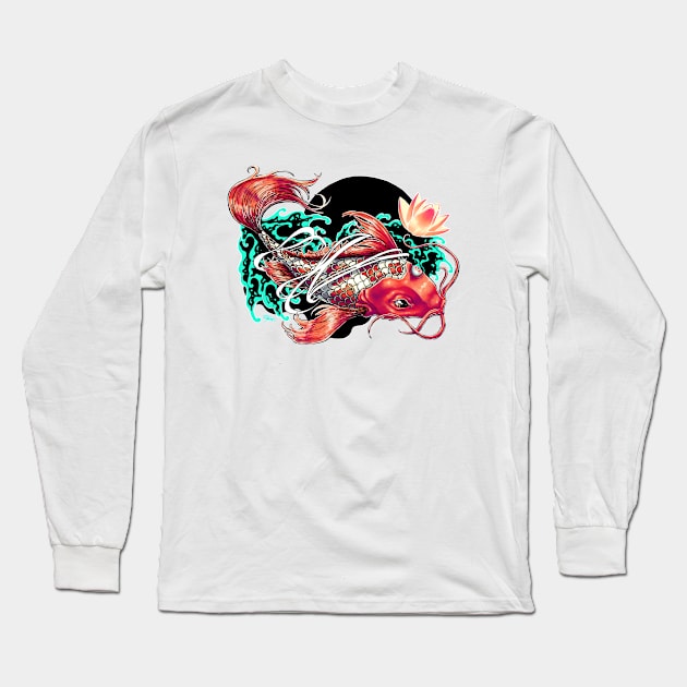 Third-Eye Koi Long Sleeve T-Shirt by Indi Martin